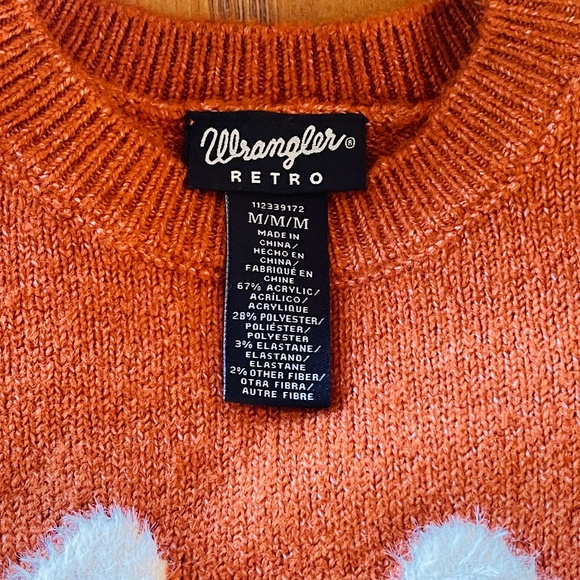 Wrangler Retro Horseshoe Crewneck Sweater Western NFR Fall Rodeo Country Medium - Picture 6 of 6